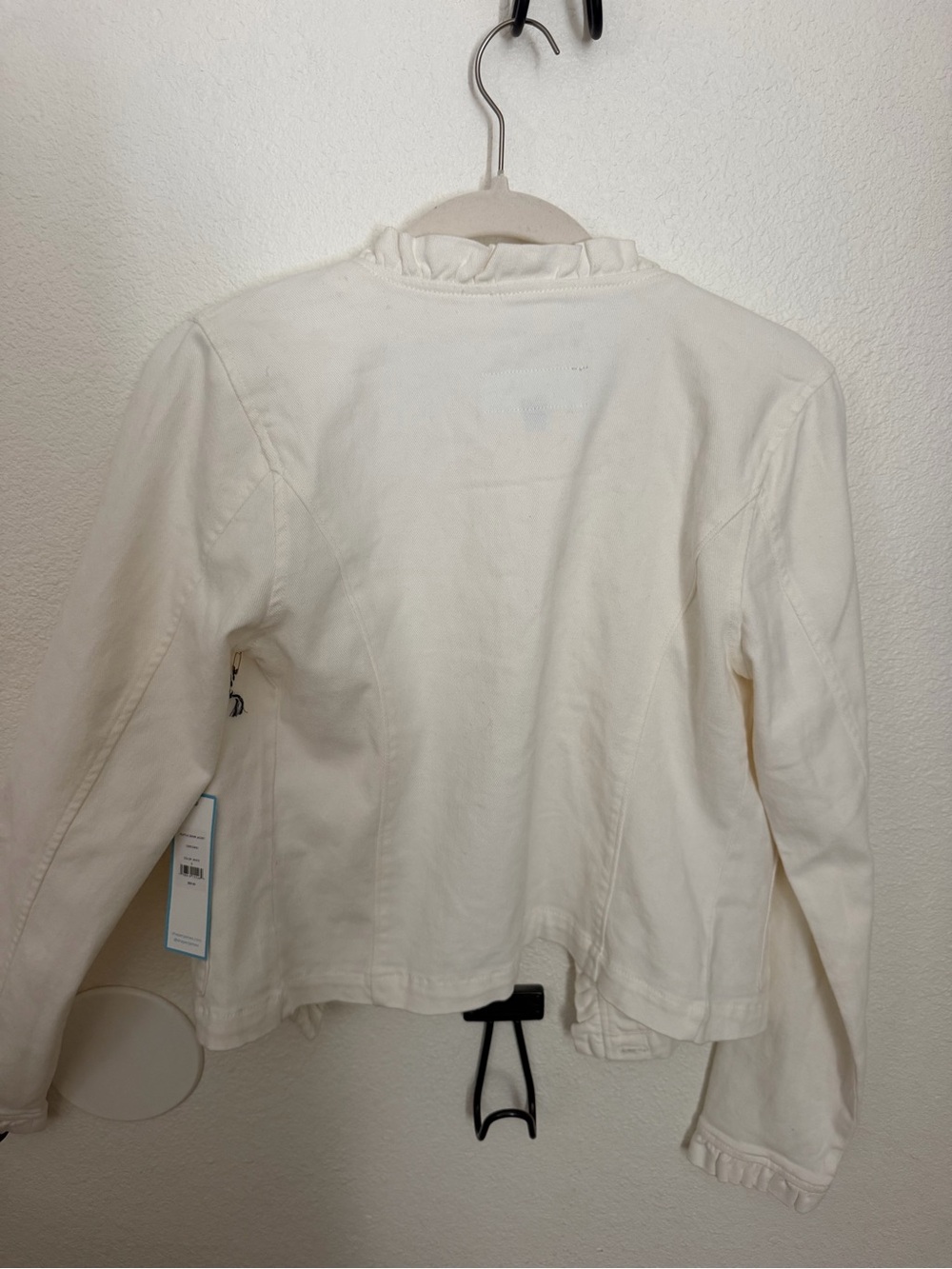 Draper James Cream Ruffle-Trim Cotton Jacket - Picture 4 of 5